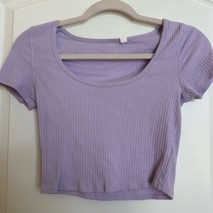 Lavender Ribbed Women's Top